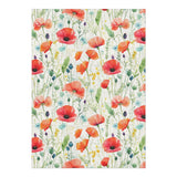 Watercolor Poppies in 5' x 7' Size