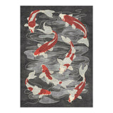 Koi Pond Charcoal in 5' x 7' Size