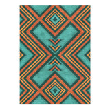 Pancho Turquoise & Vermillion in 7x5ft Size