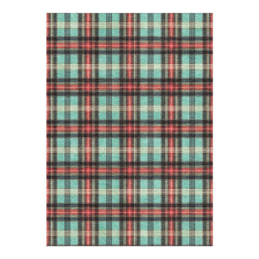 Feguson Plaid Teal & Red in 5' x 7' Size