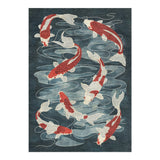 Koi Pond Blue in 5' x 7' Size