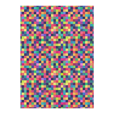 Pixel Mosaic Multicolor Vibrant in 5' x 7' Size