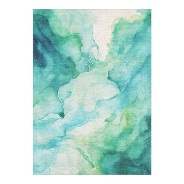 Zephyr Watercolor Blue & Green in 5' x 7' Size