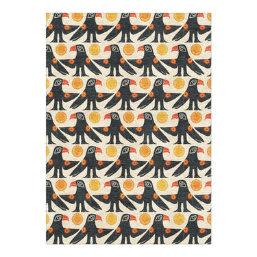 Tribal Birds Ivory in 5' x 7' Size