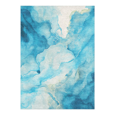 Zephyr Watercolor Azure Blue in 5' x 7' Size