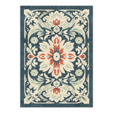 Eugina Seafoam & Navy in 5' x 7' Size