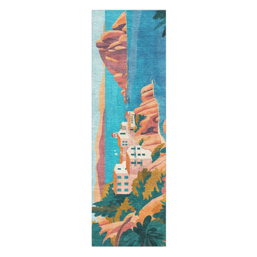 Mediterranian Cliffside Village in 2.5' x 8' Runner Size