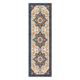 Louanne Navy & Orange in 8x2 5ft Size