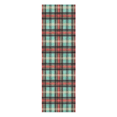 Feguson Plaid Teal & Red in 2.5' x 8' Runner Size