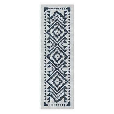 Reyno Navy & Stone in 2.5' x 8' Runner Size