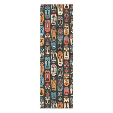 Tribal Masks in 2.5' x 8' Runner Size