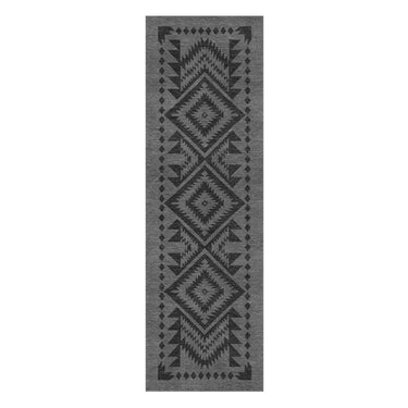 Reyno Black & Charcoal in 2.5' x 8' Runner Size
