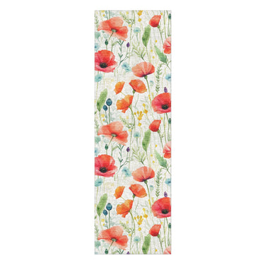 Watercolor Poppies in 2.5' x 8' Runner Size