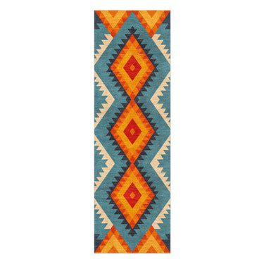 Zareen Blue & Orange in 8x2 5ft Size