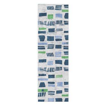 Milo Blue & Green in 2.5' x 8' Runner Size