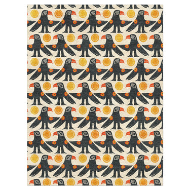 Tribal Birds Ivory in 6' x 9' Size