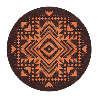 Reyno Orange & Maroon in 5' Round Size