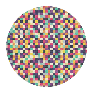 Pixel Mosaic Multicolor in 5' Round Size