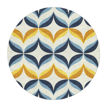 Jasper Blue & Gold in 5' Round Size