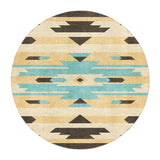 Jessa Blue & Ivory in round-5ft Size