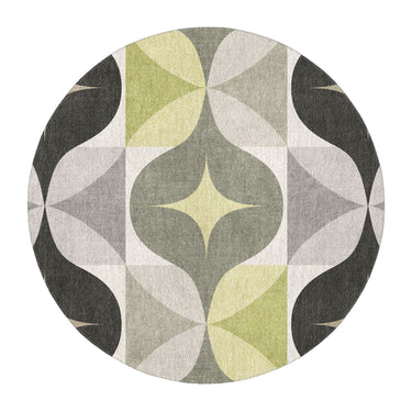 Maxine Grey & Chartreuse in 5' Round Size