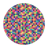 Pixel Mosaic Multicolor Vibrant in 5' Round Size