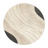 Elowin Ivory & Black in 5' Round Size