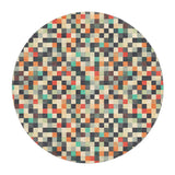 Pixel Mosaic Multicolor Earthtone in 5' Round Size