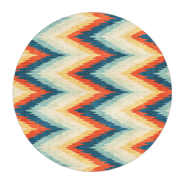 Firekat Blue & Orange in 5' Round Size