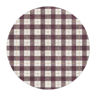 Wallace Plaid Maroon & Gold in round-5ft Size