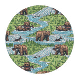 Bears Catching Salmon in 5' Round Size