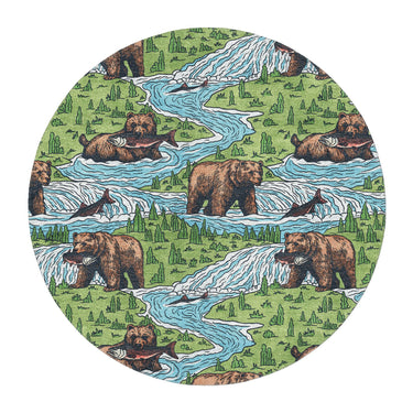 Bears Catching Salmon in 5' Round Size