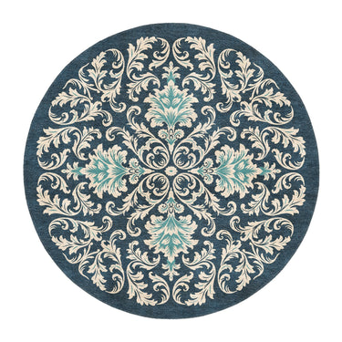 Aubrey Navy & Teal in 5' Round Size