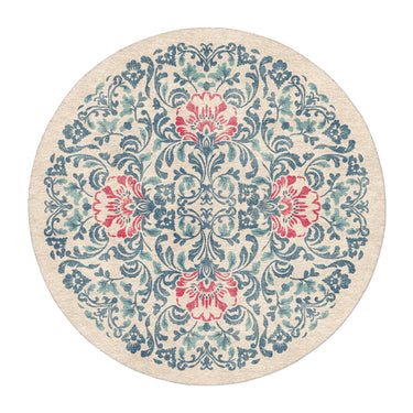 Beryl Blue & Red in 5' Round Size