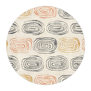 Horatio Ivory & Orange in round-5ft Size