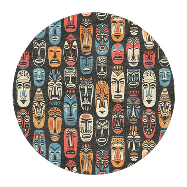 Tribal Masks in 5' Round Size
