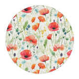 Watercolor Poppies in 5' Round Size