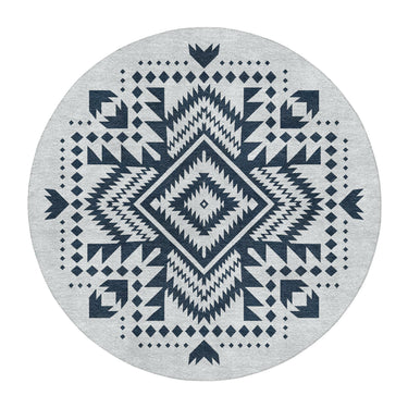 Reyno Navy & Stone in 5' Round Size
