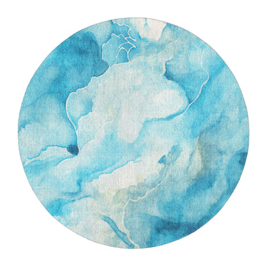 Zephyr Watercolor Azure Blue in 5' Round Size