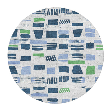 Milo Blue & Green in 5' Round Size