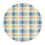 Monroe Plaid Blue & Yellow in round-5ft Size