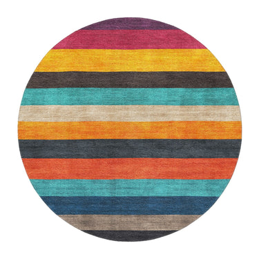 Brush Stripes Multicolor in 5' Round Size