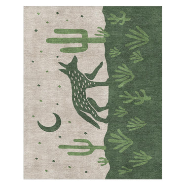 Desert Coyote Forest & Moss Green in 8' x 10' Size
