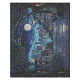 8 Bit Uptown Twilight Skyline in 8' x 10' Size