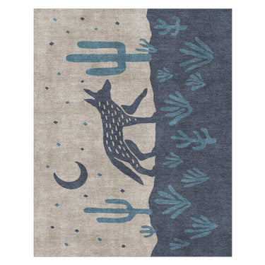 Desert Coyote Midnight & Dusty Blue in 8' x 10' Size