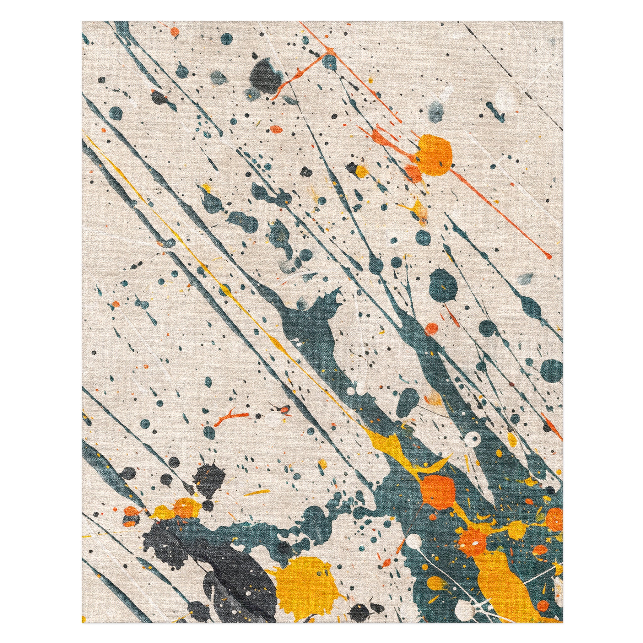Orange Splat Rug Jason Dark Teal & Orange Splatter Area Rug – Undrfoot Rugs