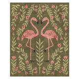 Flamingo Friends Sage Green in 8' x 10' Size