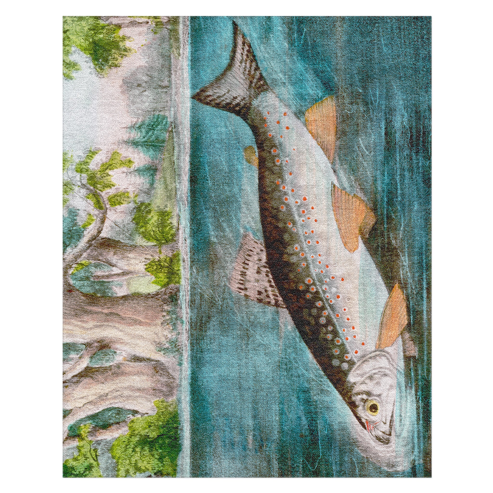 Large Fis Rug Hooked Fish Area Rug – Undrfoot Rugs