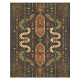 Ophidian Snakes Olive Green & Orange in 10x8ft Size