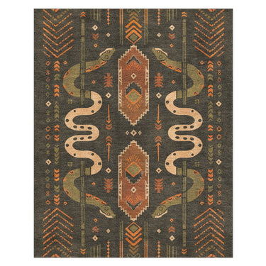 Ophidian Snakes Olive Green & Orange in 10x8ft Size